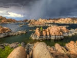 Watson Lake, Prescott, Arizona, at a Thunderstorm