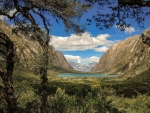 First view of Lake Llanganuco, Cordillera Blanca, Peru