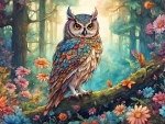 Owl on the tree branch