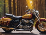 Maroon And Gold Motorcycle
