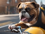 British Bulldog Riding A motorcycle