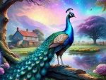 A Peacock on a Farmyard