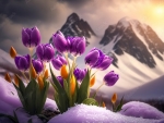 Tulips in the snow