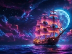 Pirate Ship In The Ocean