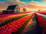 Tulips in Field
