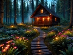 Cottage in fairytale forest