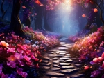 A path in the enchanted fantasy forest
