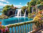 Beautiful view of the waterfall