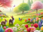 Playful Spring Bunnies