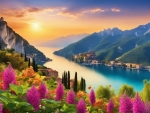 Spring Flowers At Lake Garda, Italy