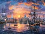 The Harbor Of Charleston by Abraham Hunter