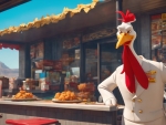 Foghorn Leghorn Working In KFC