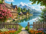Cottage and flowers