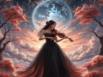 Elegant Woman Playing Violin