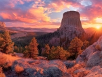 Sunset on Devil's Tower, Wyoming