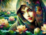 Beauty among lotuses