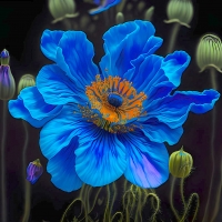 Blue poppies
