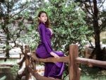Vietnamese Model in Purple