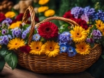 Basket with flowers