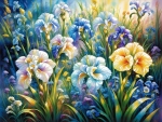 Blue & Yellow Irises