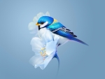 Bird and flowers