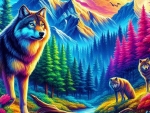 Vibrant Wolves