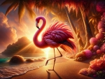 Sunset Serenade: The Flamingo's Dance