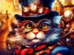 Steampunk Explorer Cat