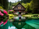 A house at the pond