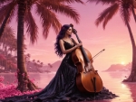 Elegant Woman Playing Cello
