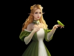 Elf girl with bird