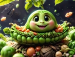 Cute Happy Pea In A Pod