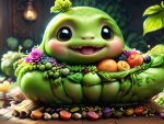 Cute Happy Pea In A Pod