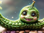 Cute Happy Pea In A Pod