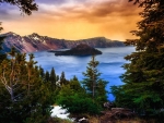 Sunrise at Crater Lake, Oregon