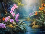 Orchids in the tropical jungle