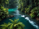 Lively jungle river