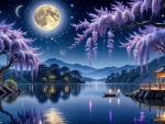 Purple moon night
