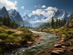 Tranquil scene of majestic mountain range