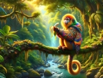 Colorful monkey in the jungle