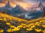 Fairytale peaks and flowers