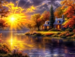Dazzling autumn sun