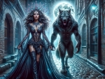 Girl and werewolf