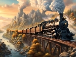Train in the Mountains