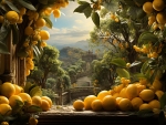 Freshness of nature harvest orange, lemon, tangerine, apple