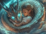 âœ°â˜¾ Girl sleeping with dragon â˜½âœ°