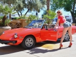 Sexy Sage Posing with her 1982 Alfa Romeo