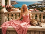Greek Goddess with Leopard