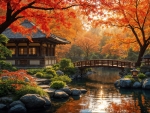 Japanese temple in autumn