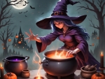 Witch Crafting a Magical Brew